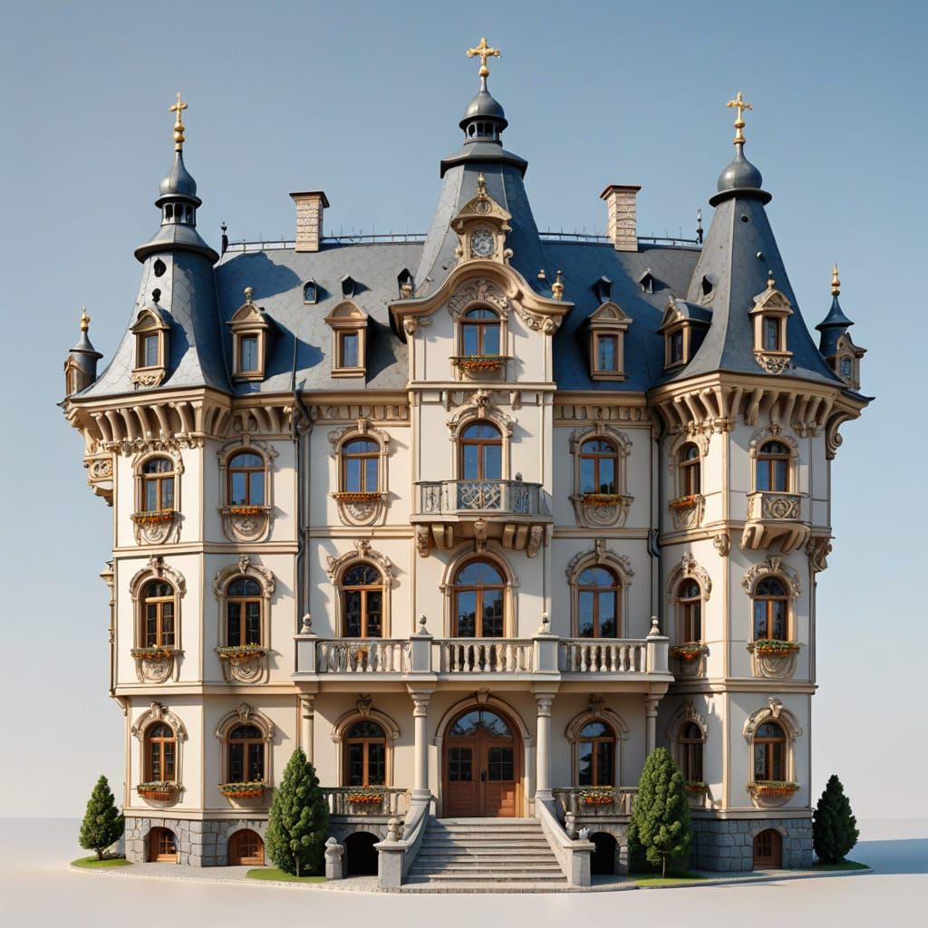 Baroque German Castle with Asymmetric Fassade