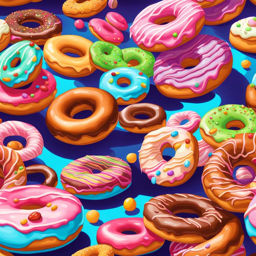 Planet Saturn Doughnuts in Candy Art Style