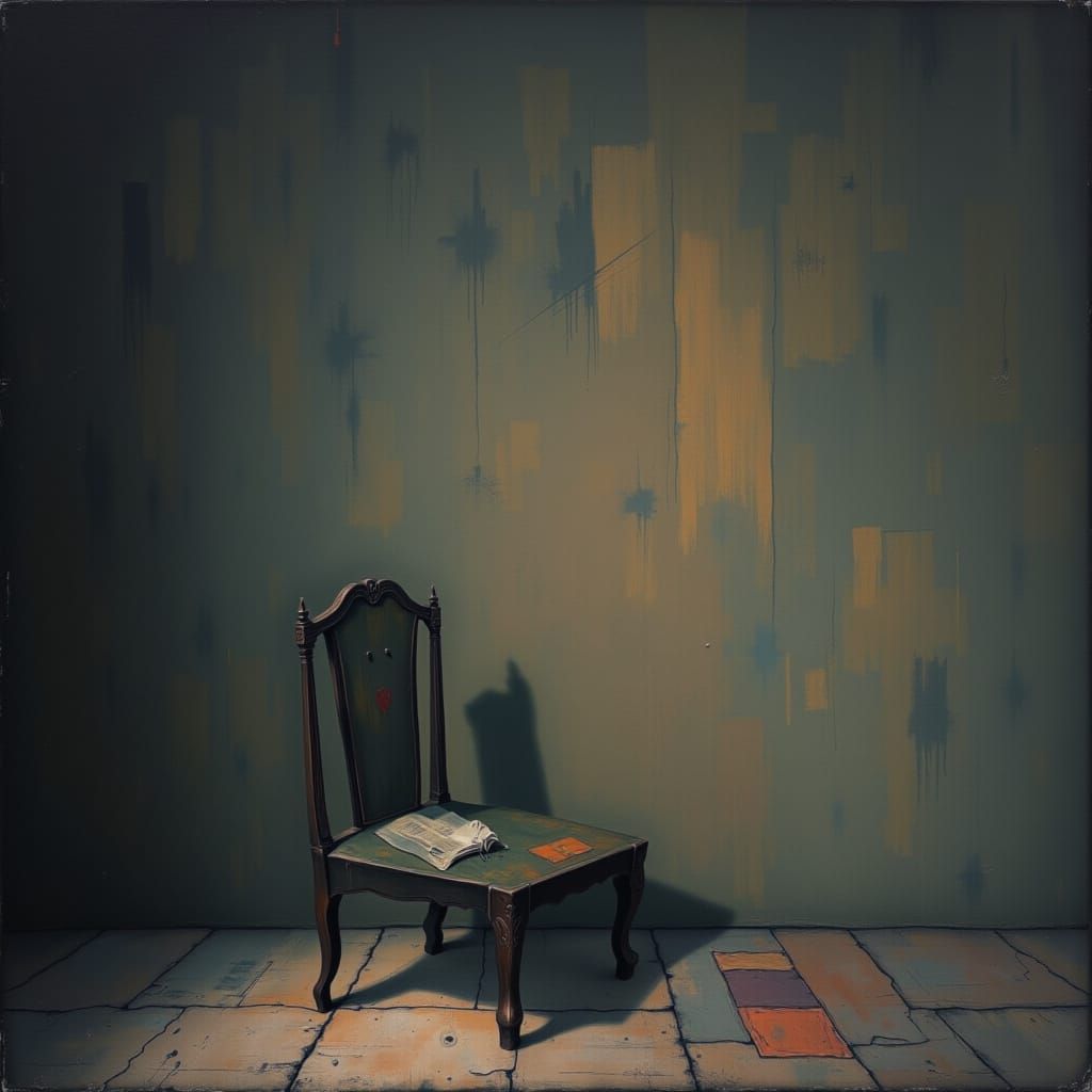 Evocative Portrait of Lost Affection in Surreal Style