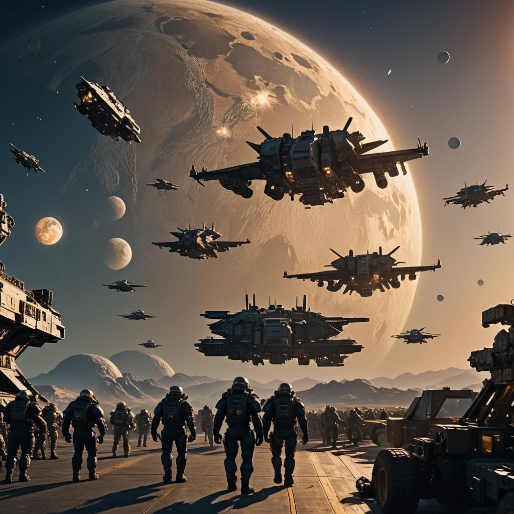 US Space Marine Ship Docks in Orbit