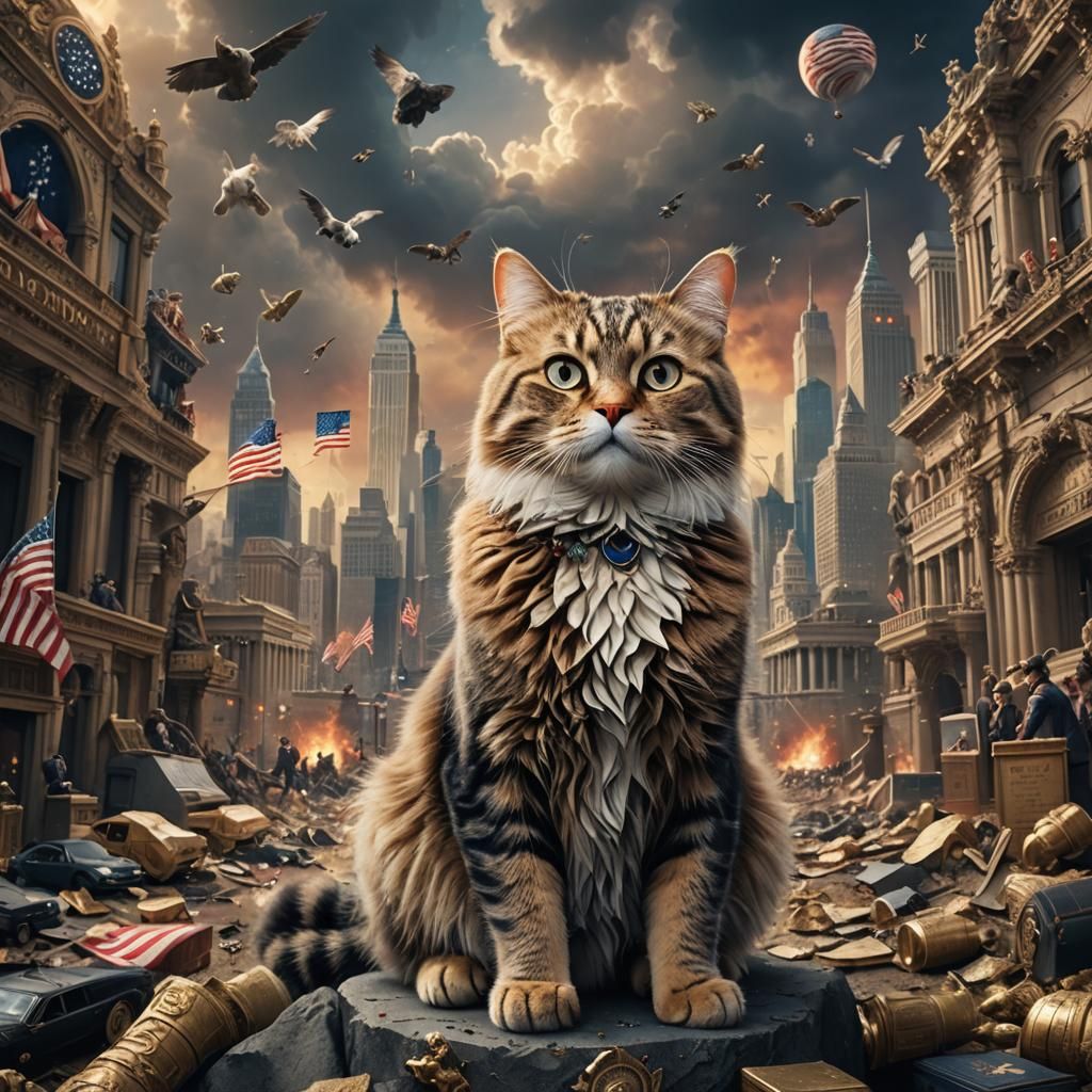 Cat as President: Digital Matte Painting