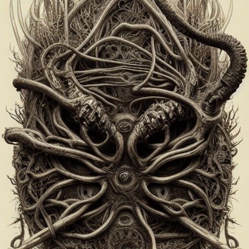 Unsettling Mimic: Surreal Horror Artwork