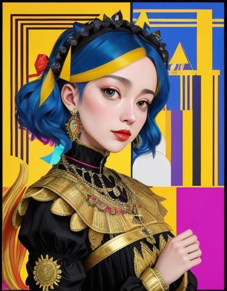 Elizabethan Portrait in Pop Art Style