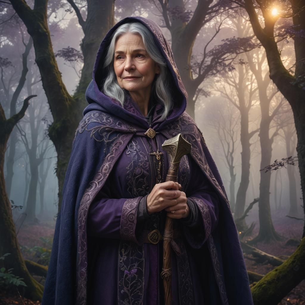 Mystical Forest Lady with Battle Ax