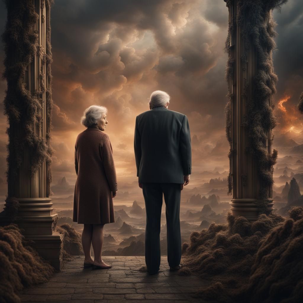 Anxious Elderly Couple: Epic Digital Matte Painting