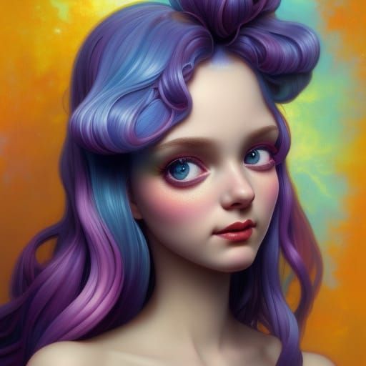 Fairy Portrait in Hyperdetailed Art Nouveau Style