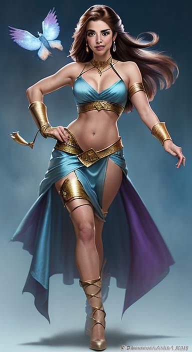 Kim Possible as a Magic Genie in 3D Art