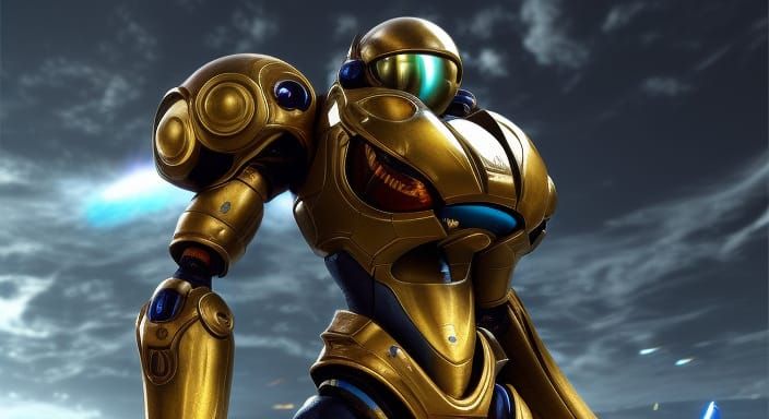 Samus Aran in Futuristic Sci-Fi Armor