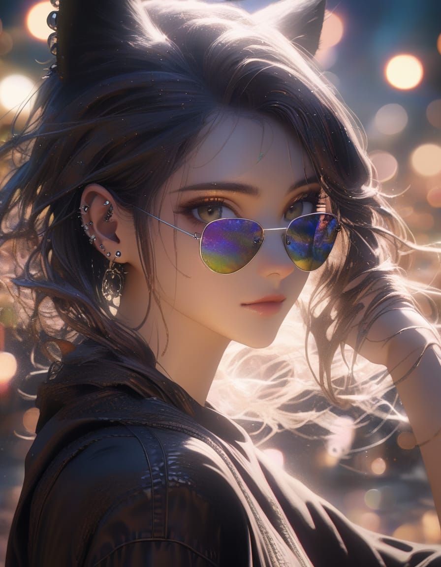 Stunning Catgirl in Aviators