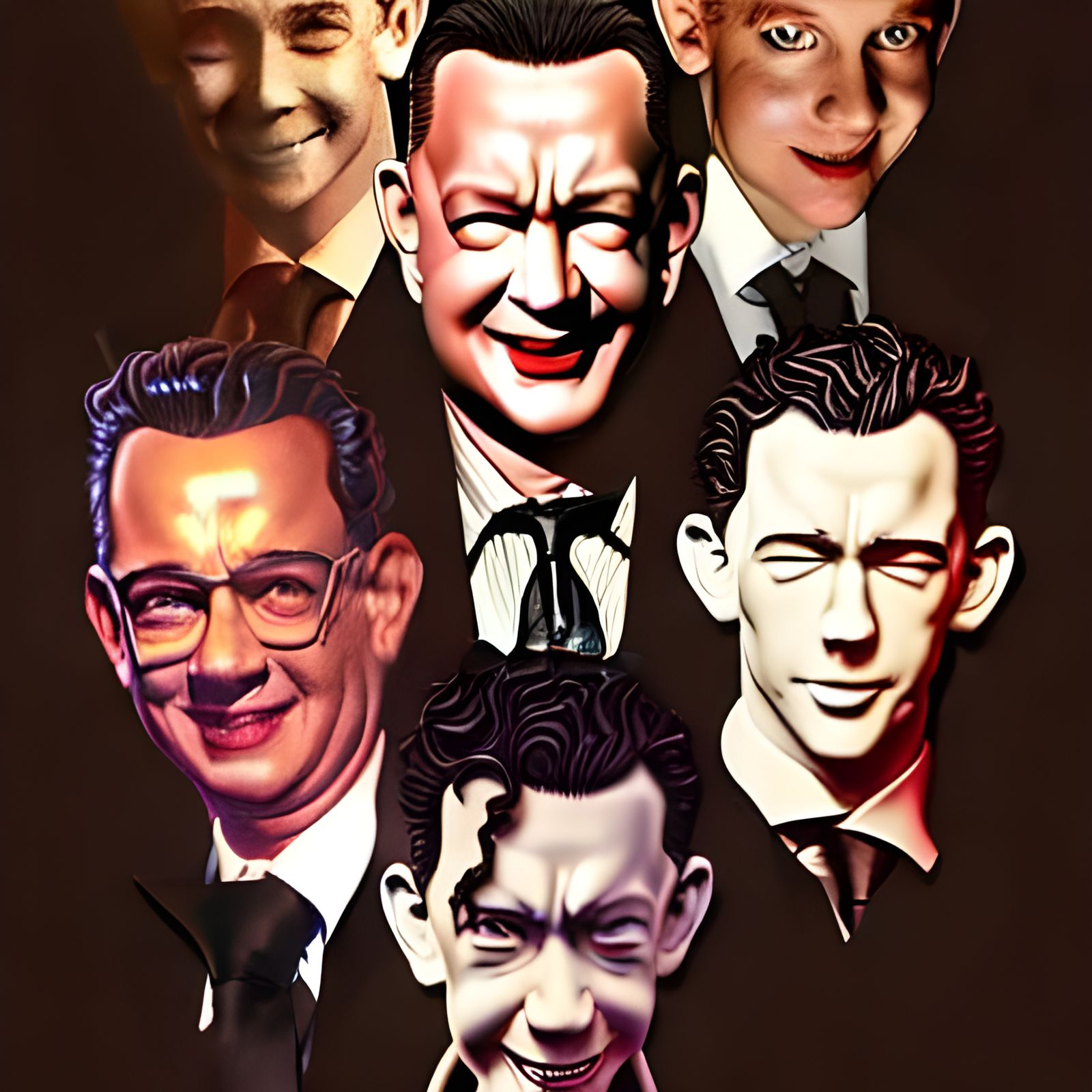 Four Faces Portrait in Artgerm and Pixar Style