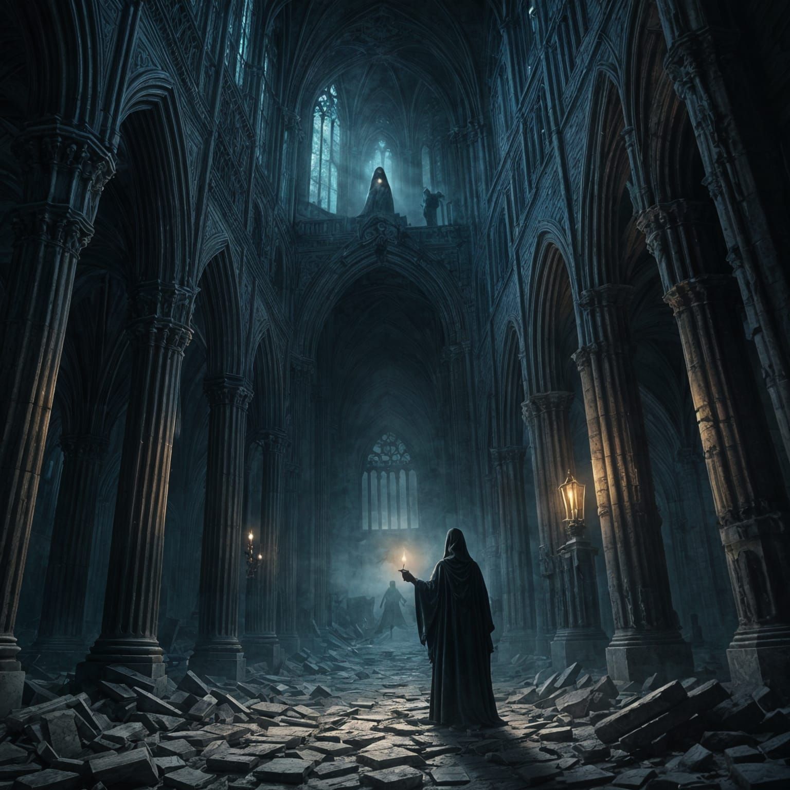 Eerie Gothic Scene in a Dark Ghost Story