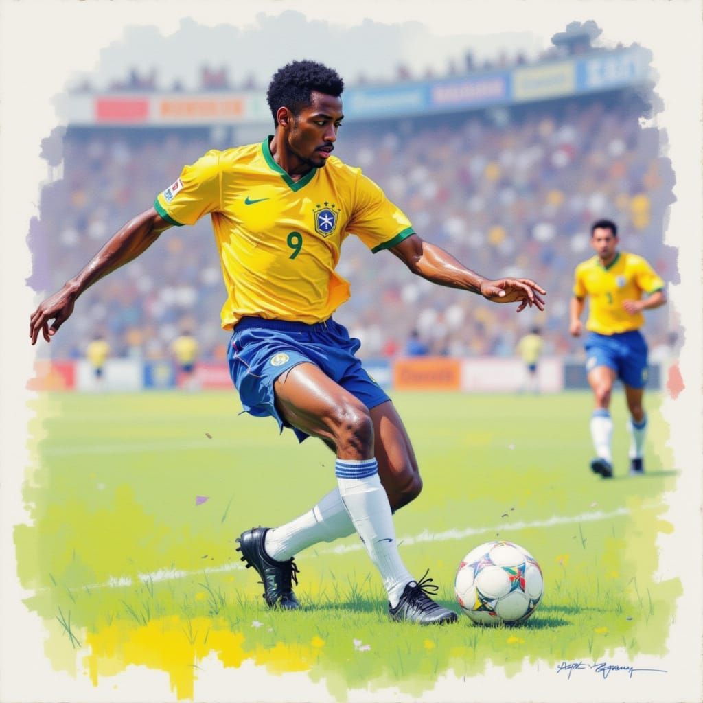 Soccer Icon Kicks Another Goal in Vibrant Soft Pastel Colors