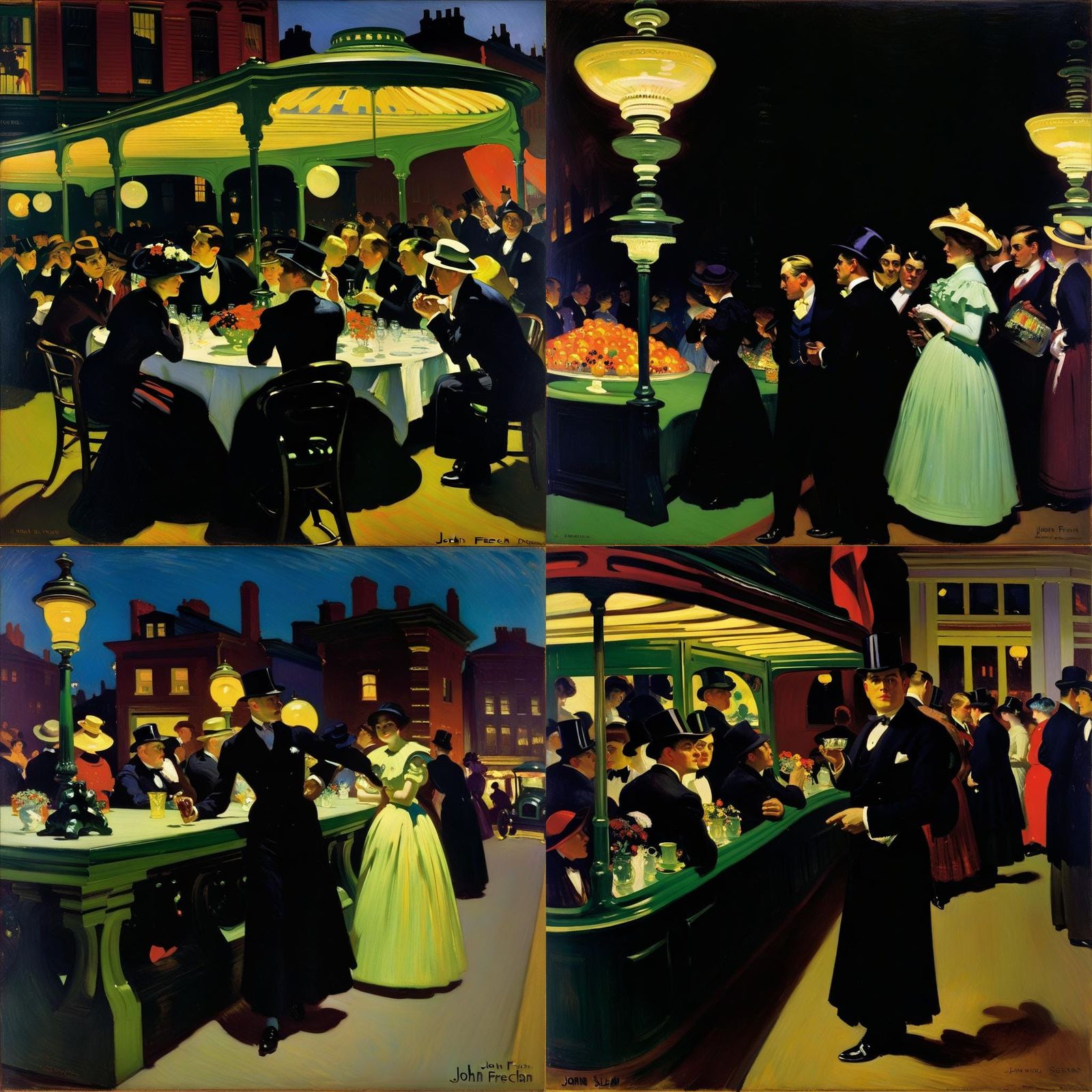 Urban Realism Painting in the Style of Ashcan School