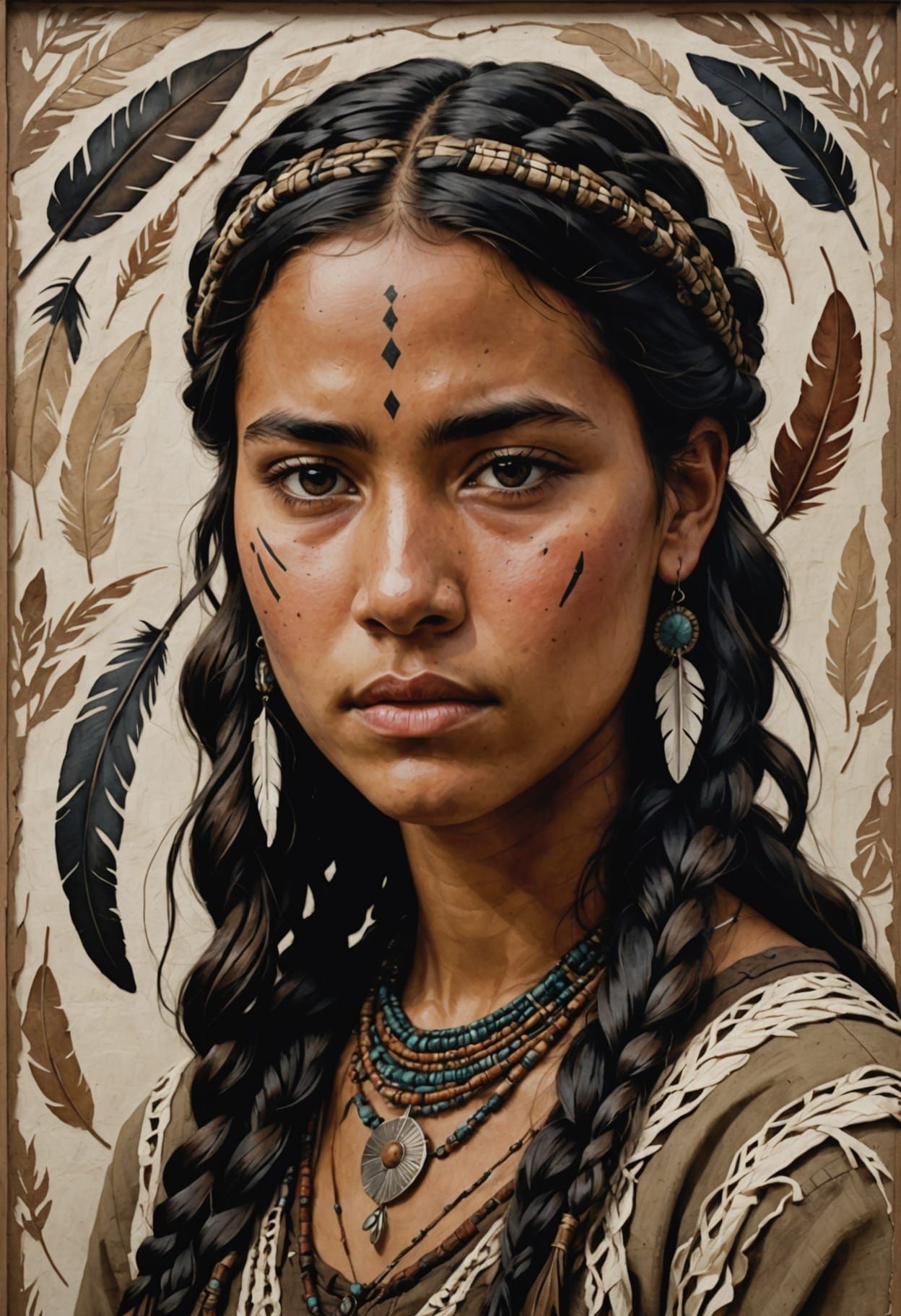 Striking Papercut Portrait of a Young Woman