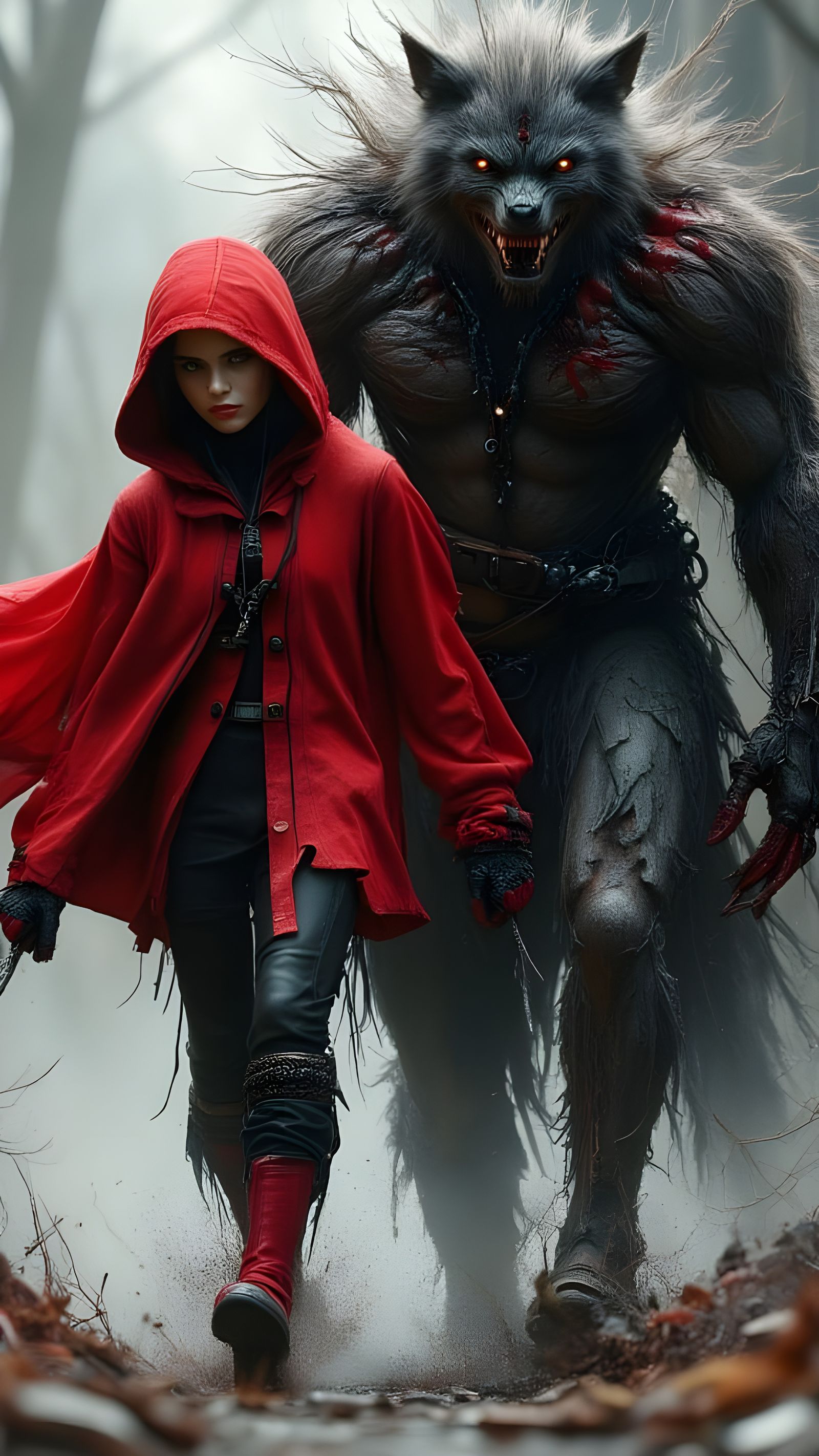 Little Red Riding Hood & Wolfman in Urban Streetwear