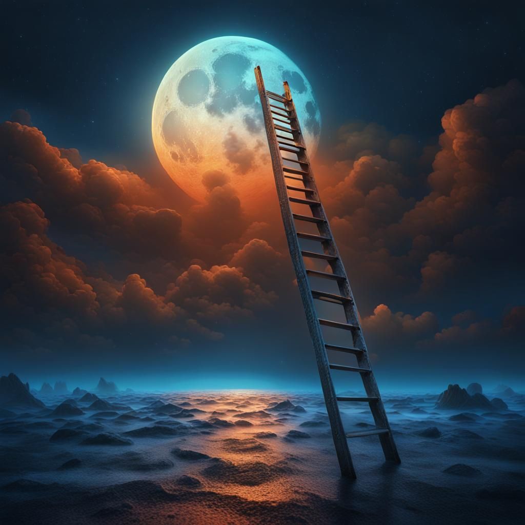 Ocean Ladder to the Moon: Fantasy Concept Art