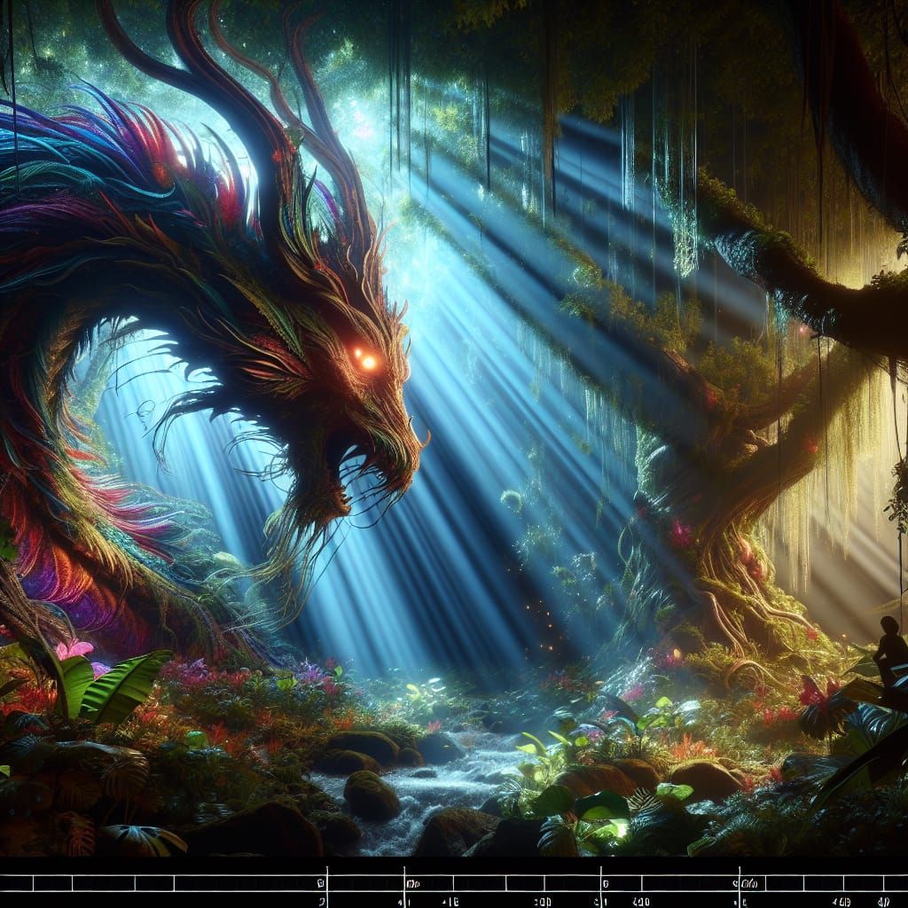 Mythical Creature in Enchanted Jungle