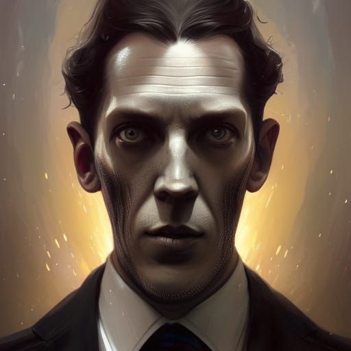 Lovecraftian Victorian Man Portrait in Hyperdetailed Style