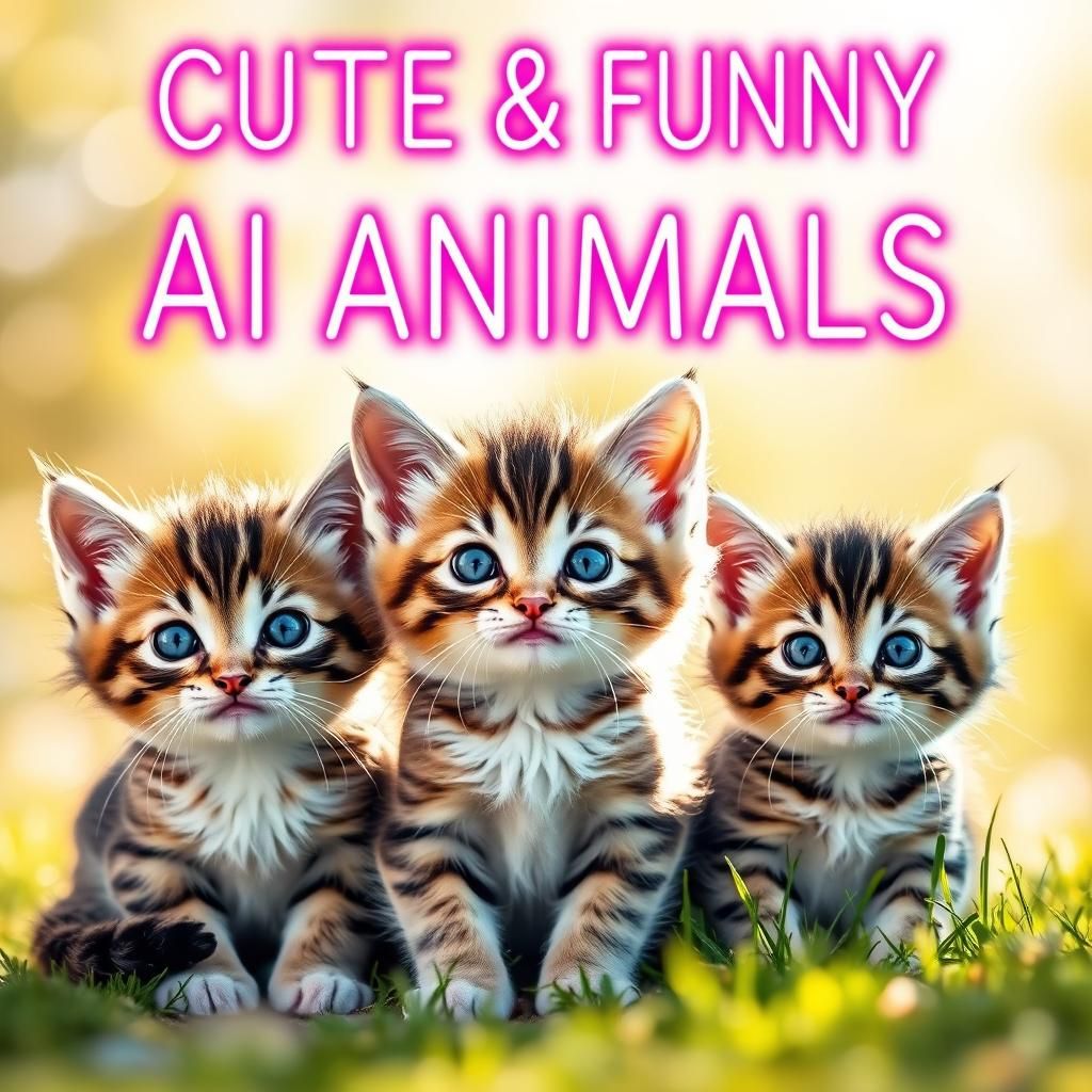 Cute & Funny AI Animals in Neon Pink