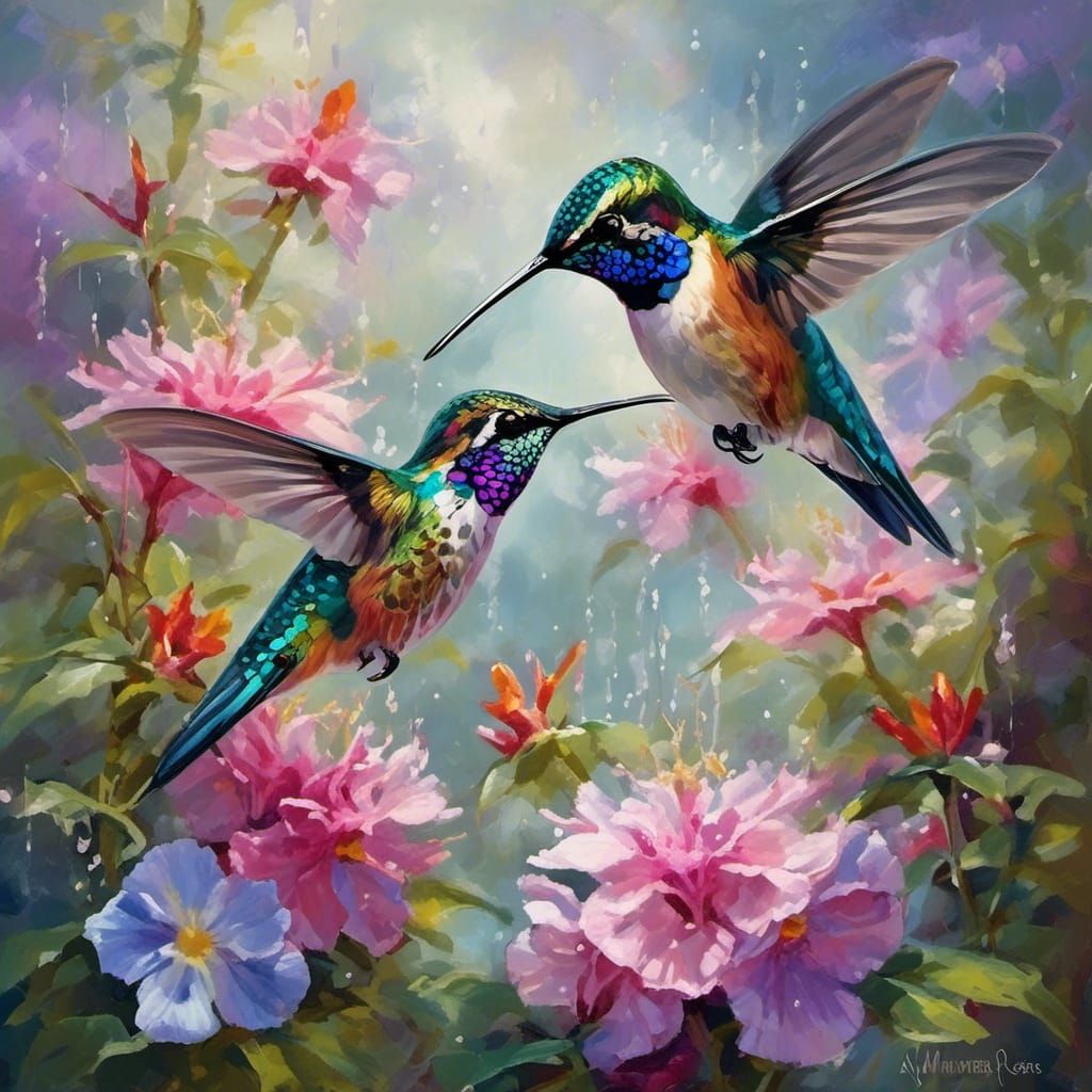 Hummingbird's Gentle Kiss: A Moment of Divine Connection