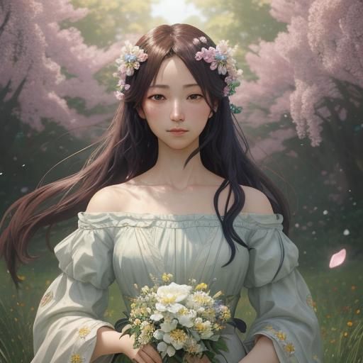 Blooming Sprite Girl in Vibrant 3D Anime Art