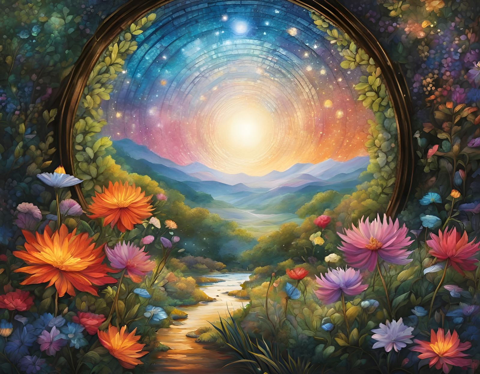 Tranquil River Scene: AI Generated Landscape