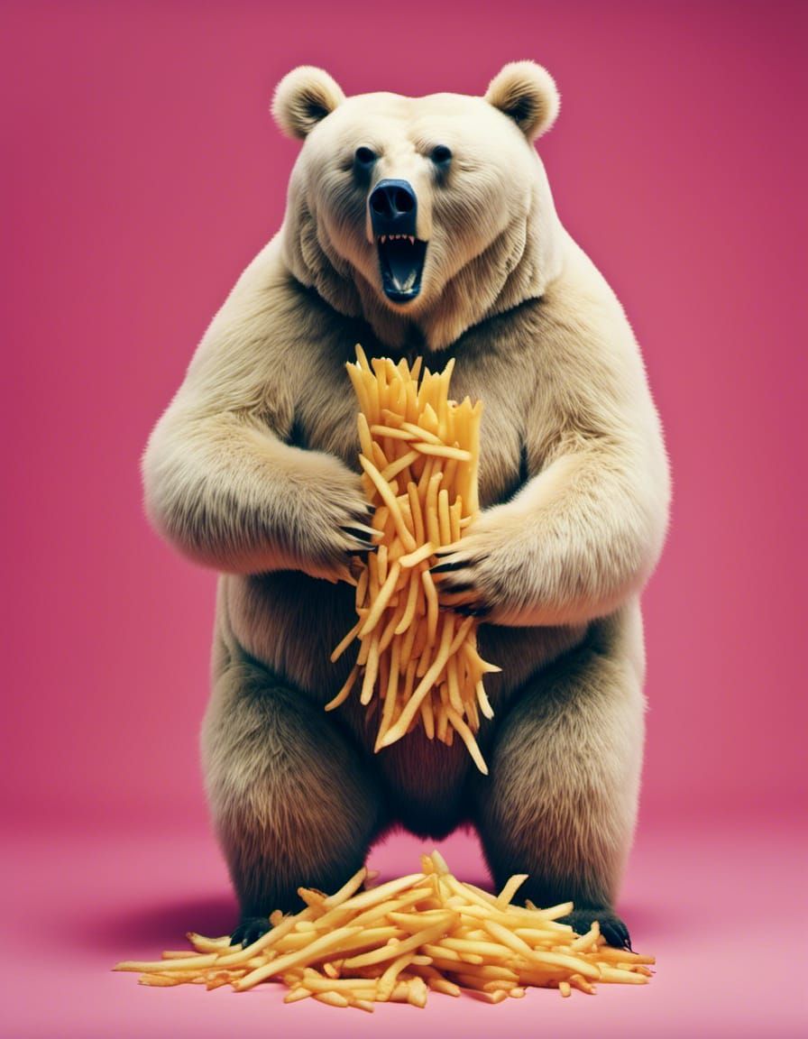 Obese French Fry Bear Feast: A Microphotograph