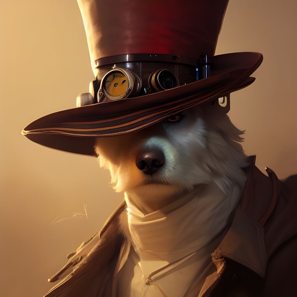 photorealistic portrait of a steampunk howl ...