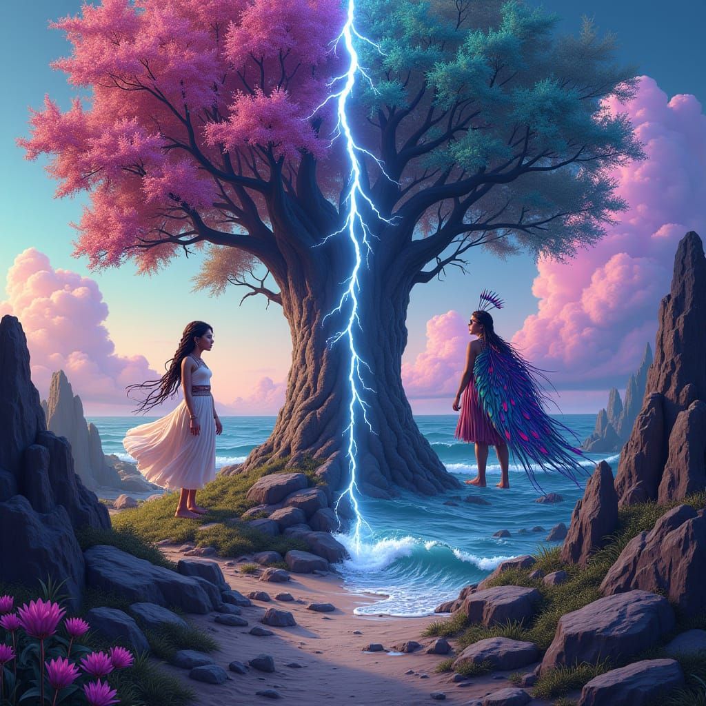 Tree Split by Lightning with Queens and Warriors