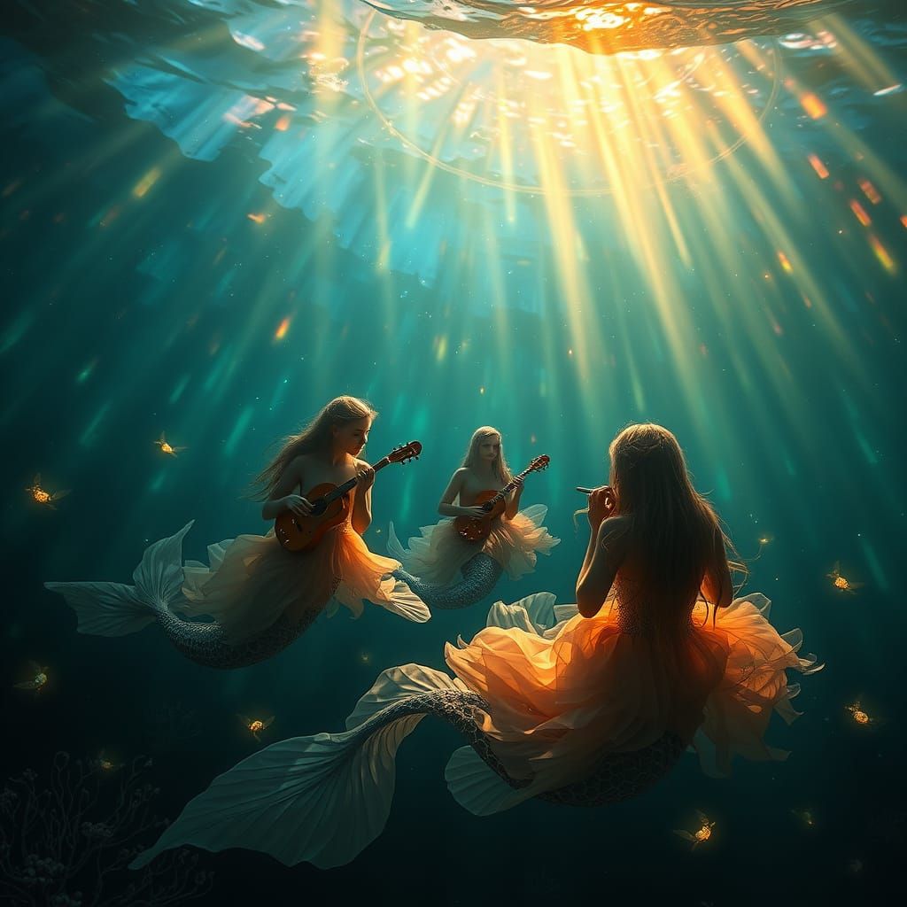Bioluminescent Mermaids Perform Ethereal Deep Blues