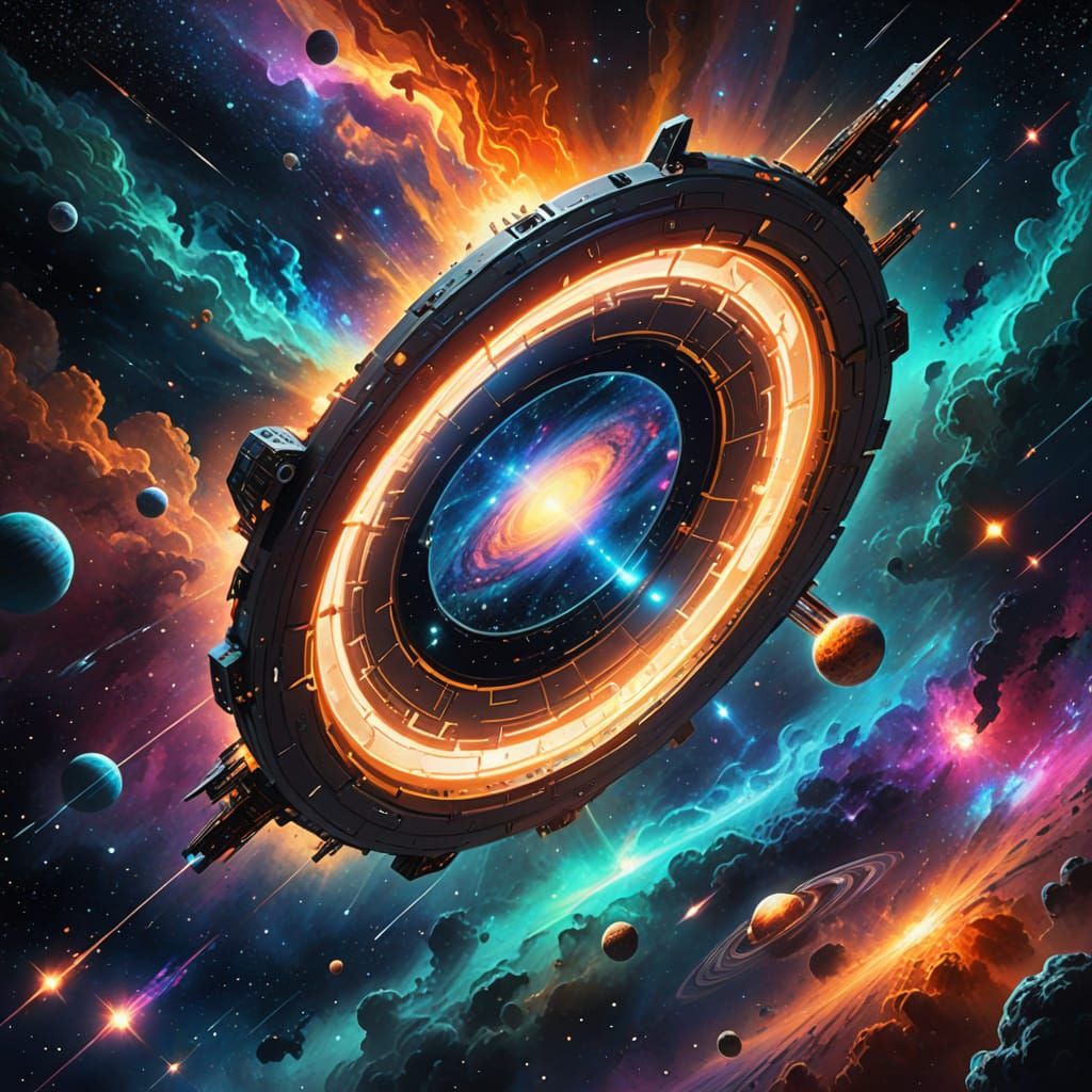 Galactic Spaceship Blazes Through Interdimensional Portal in...