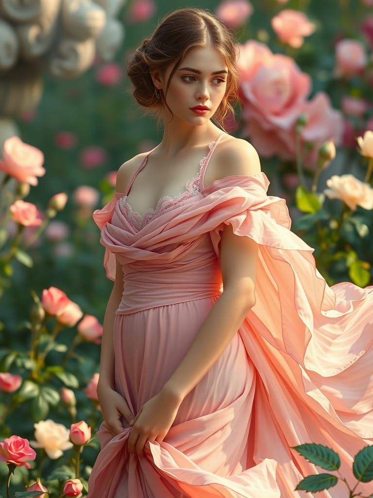 Ethereal Beauty in Pre-Raphaelite Style