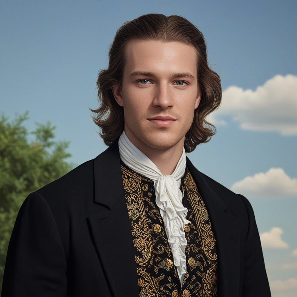 1730 American Man: Photorealistic Portrait