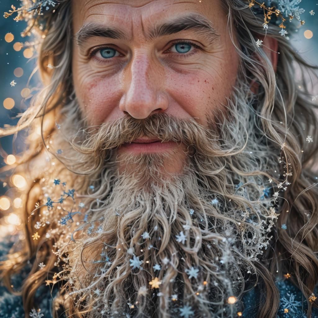 Santa's Glowing Beard: A Whimsical Macro Portrait