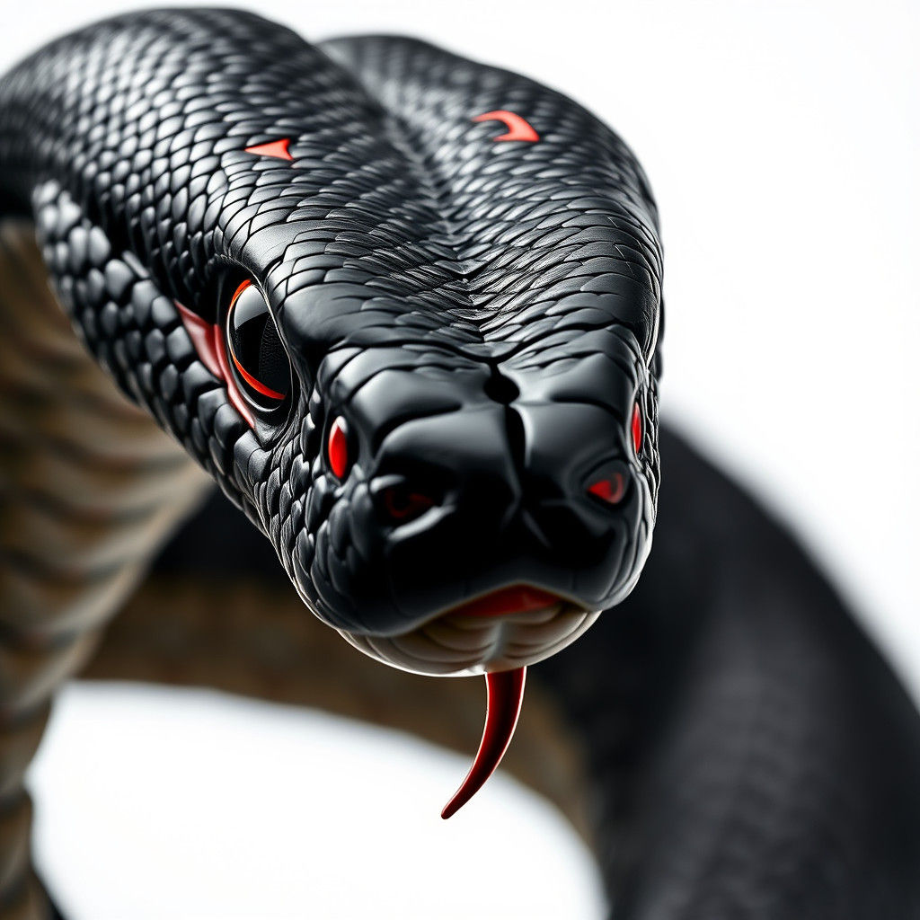 Stylized Cobra Portrait in High Contrast