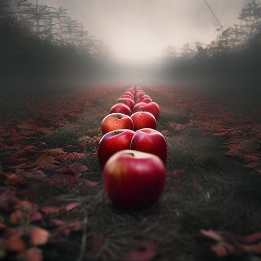Tic-Tac-Toe with Apples in Professional Photography Style