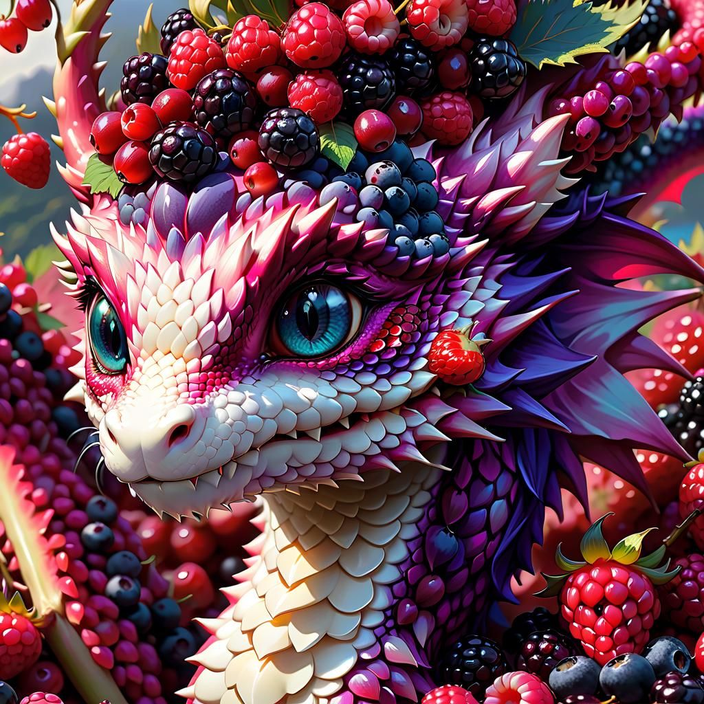 Berry Dragon Portrait in Anime Style