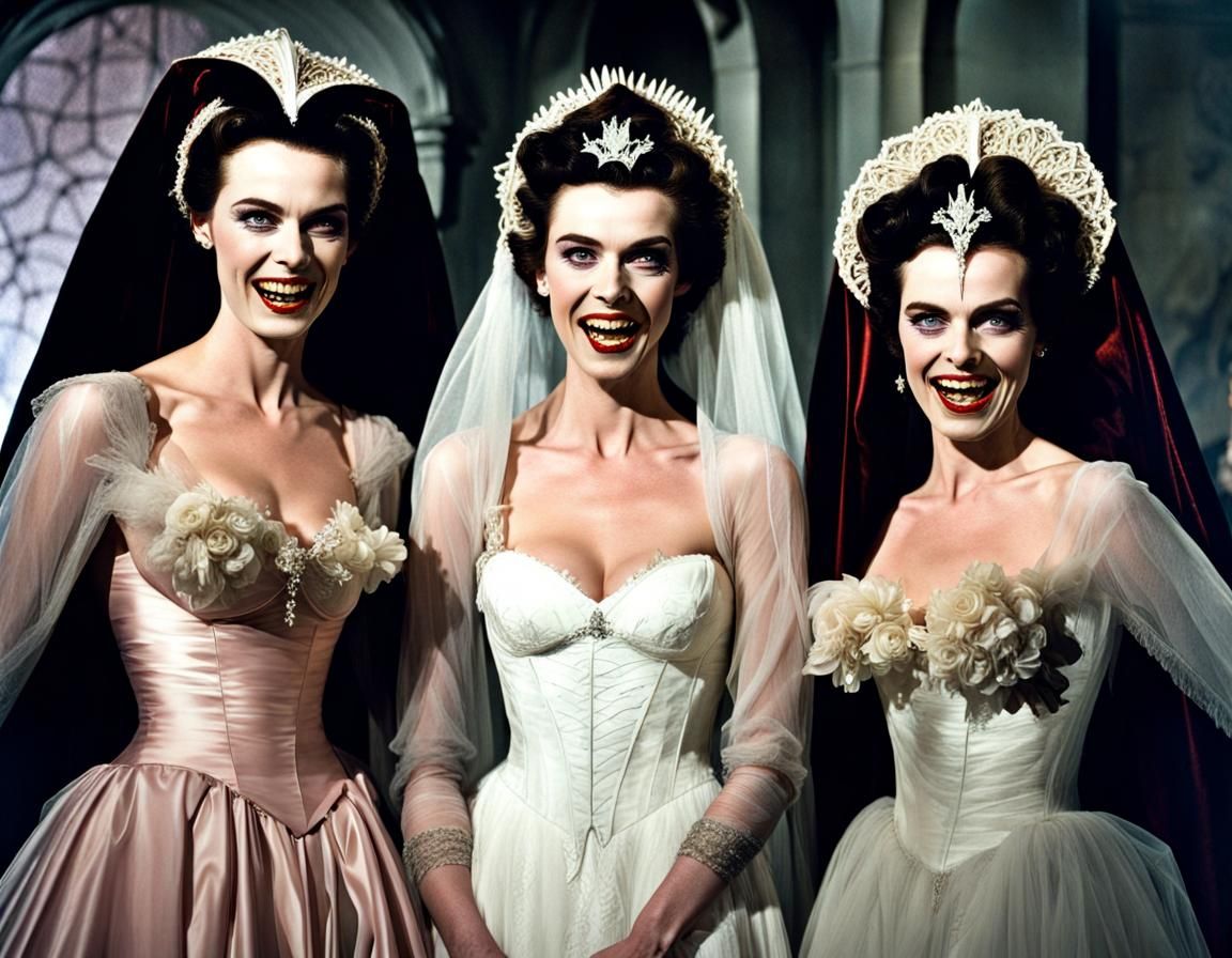 Sinister Brides of Dracula with Fangs