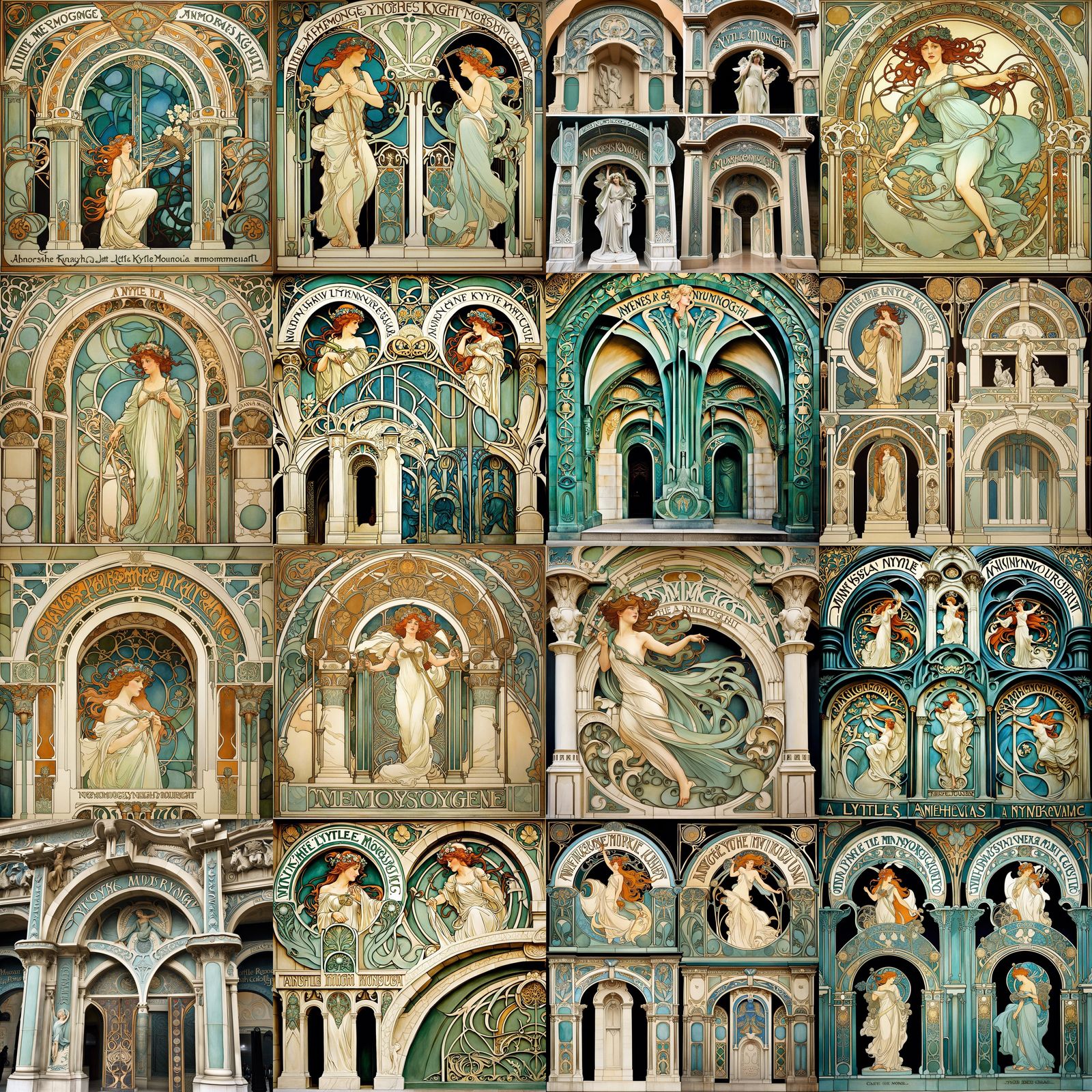 Art Nouveau Knight Disrupts Reality Under Archway