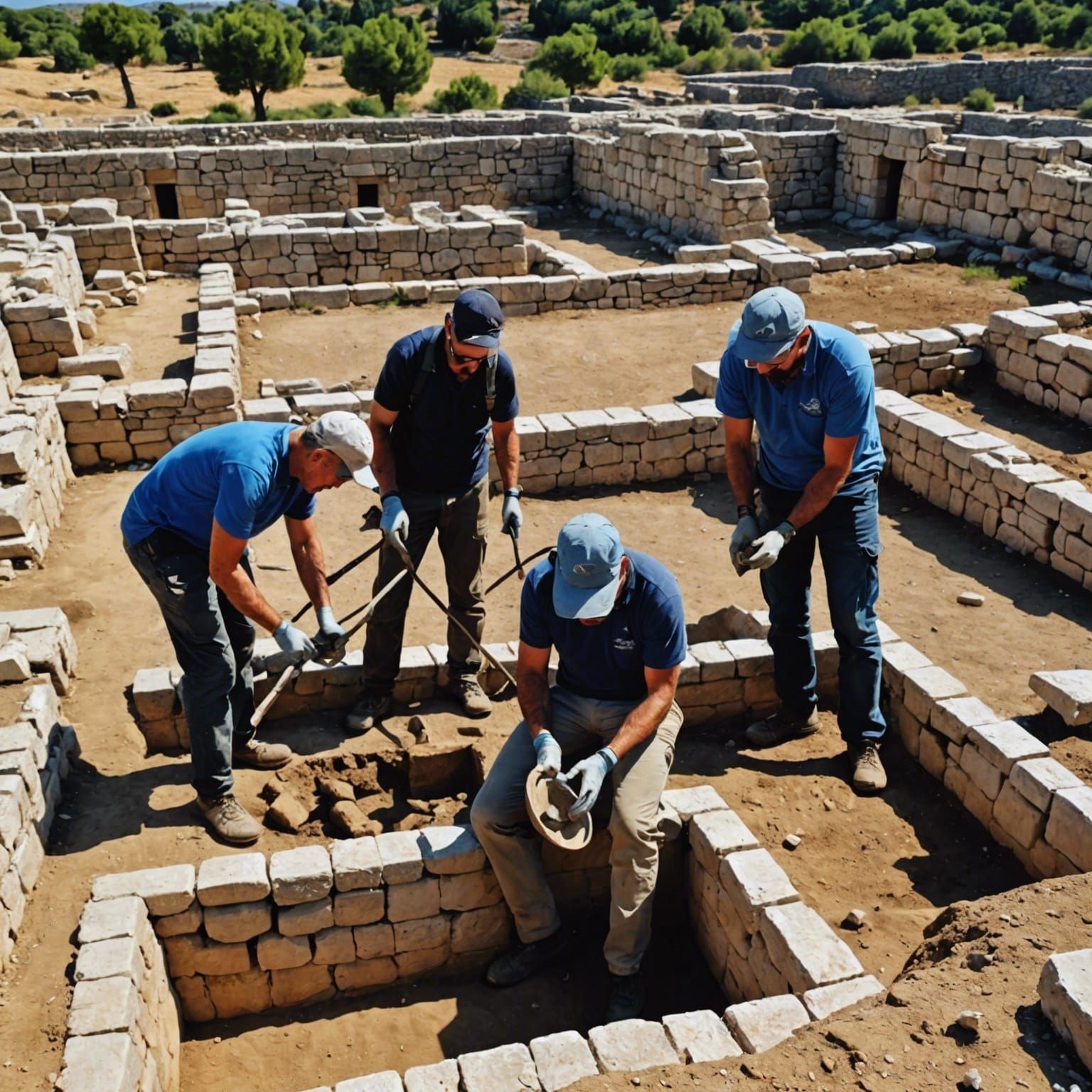 Archeologist Excavation Team Uncovers Ancient Greek Ruins