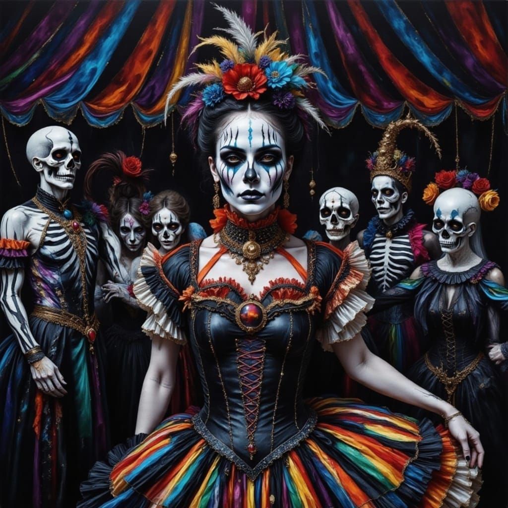 Dark Gothic Circus with Zombie Performers