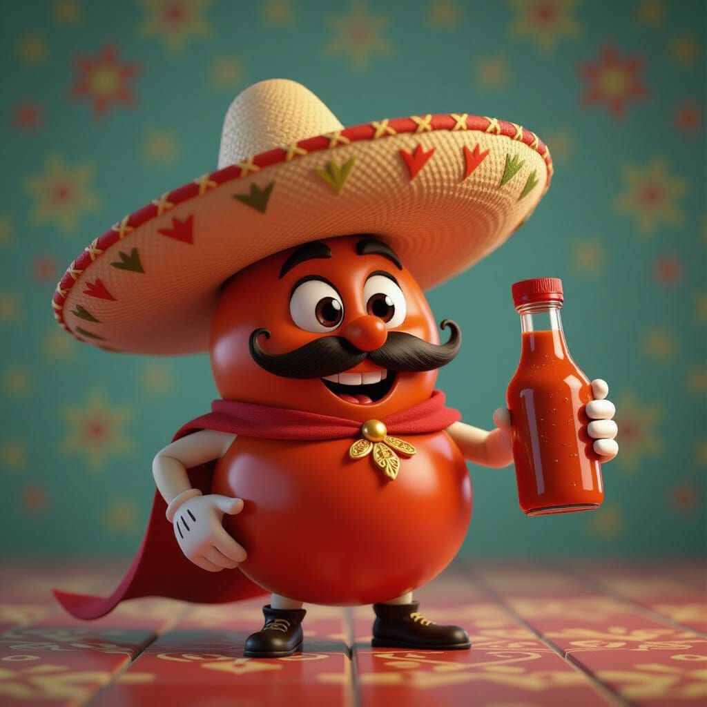 Disney-Style Zorro Tomato Character in 3D