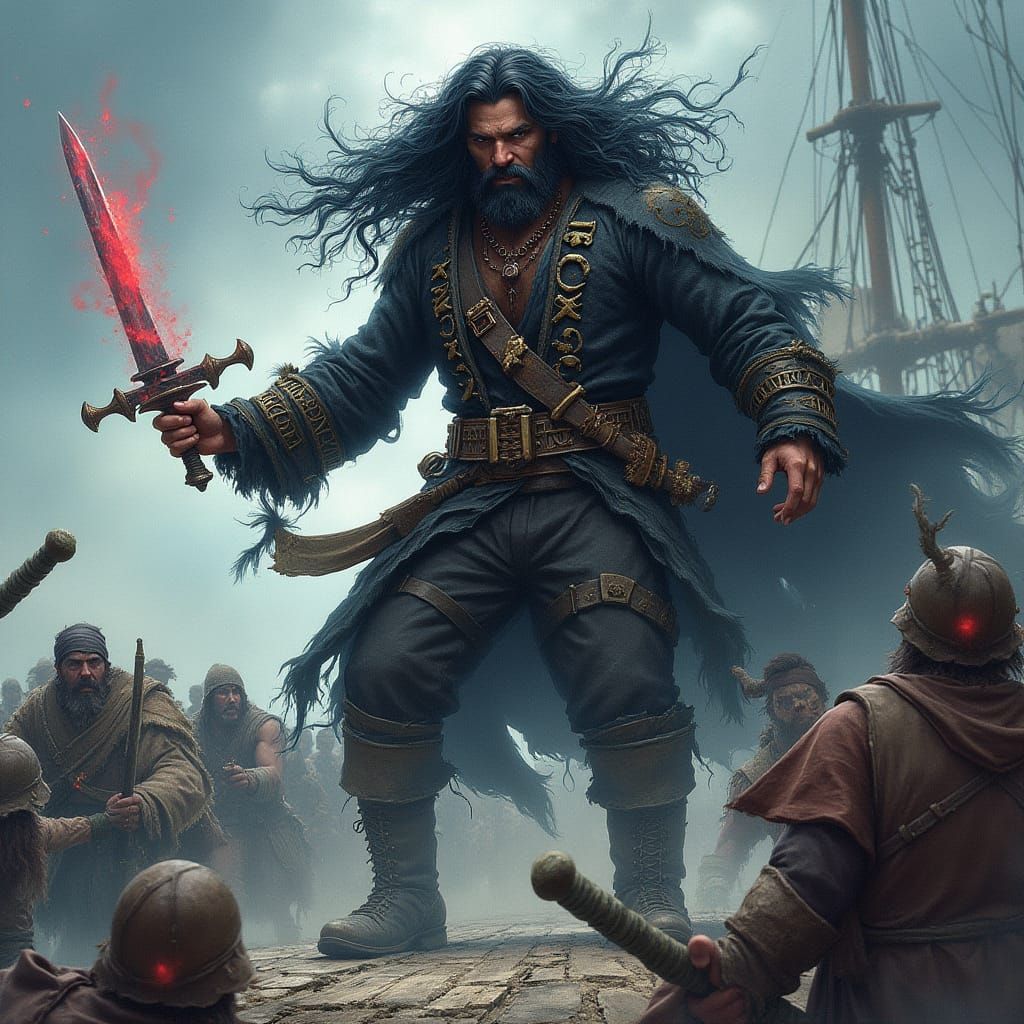 Blackbeard Commands the High Seas in Ancient, Magical Style