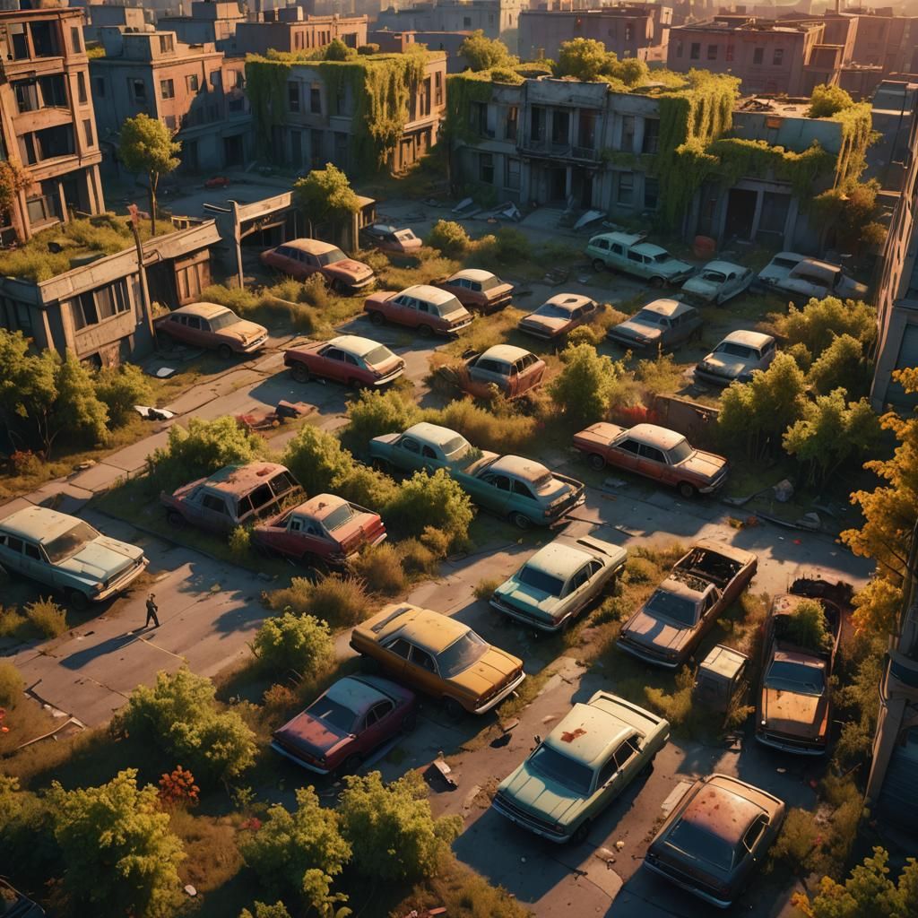 Post-Apocalyptic Cityscape Concept Art in Twilight