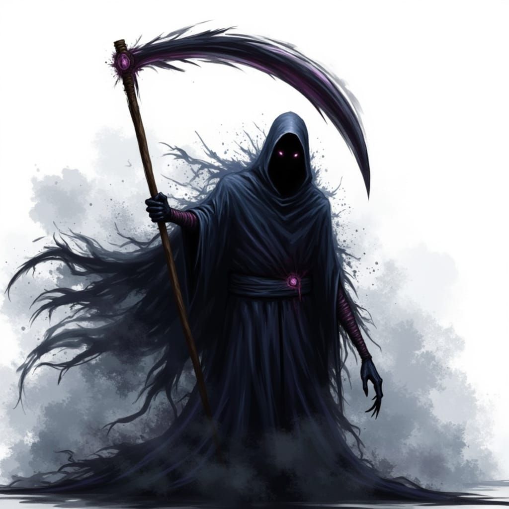 Grim Reaper Concept Illustration in Dark Fantasy Style