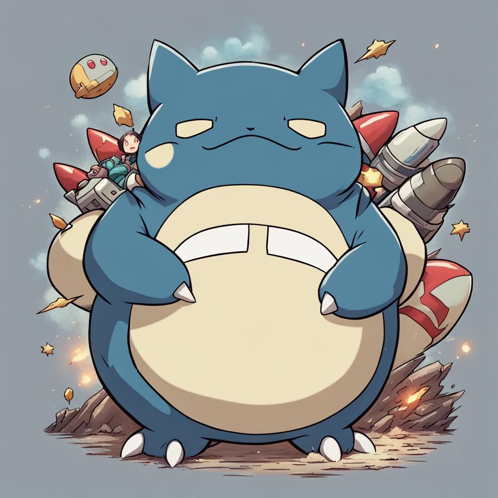 Snorlax on a Rocket Coin