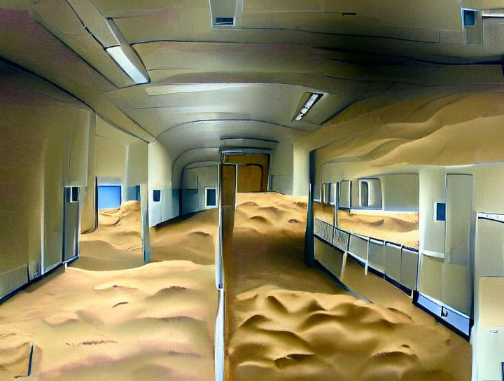 Liminal Corridor with Desert Sand Dunes