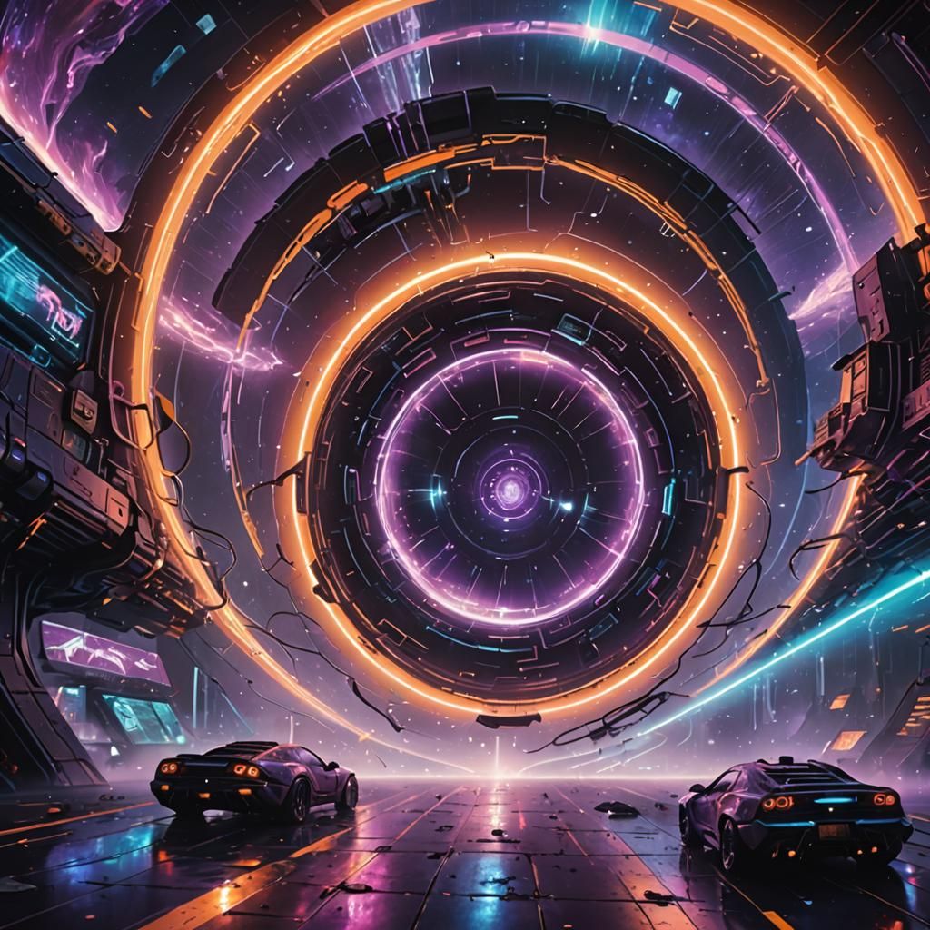 Sci-Fi Concept Art in Vibrant Cyberpunk Style