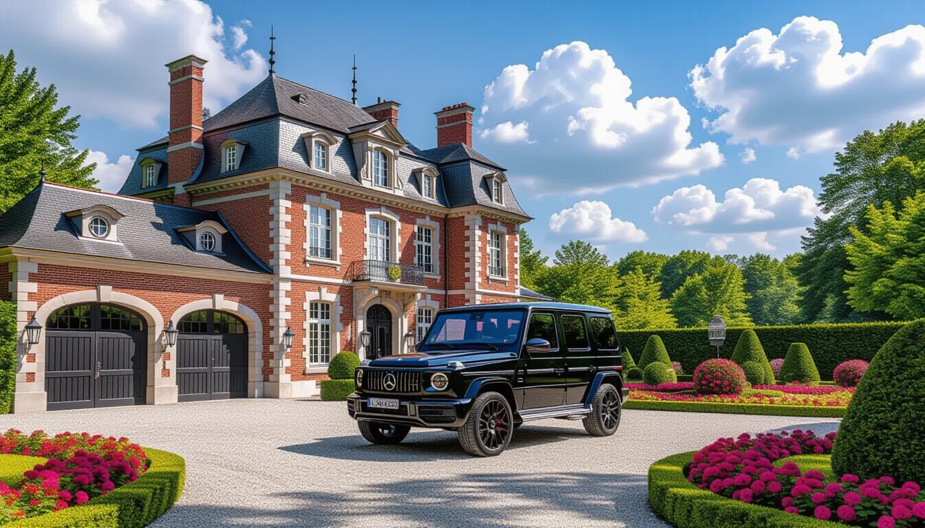 Grand Chateau with Mercedes AMG G 63 in Vibrant Garden