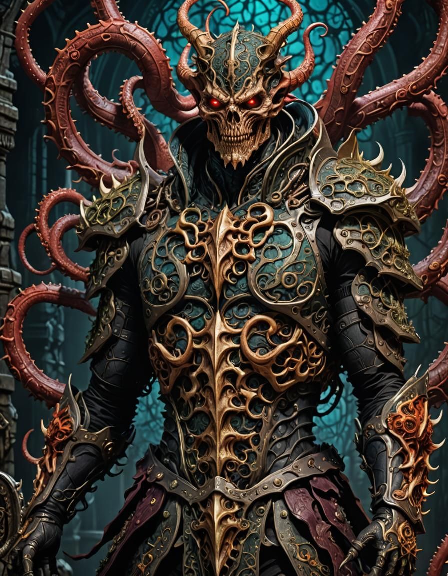 Tentacle Demon Knight in Fluxus Style Armor